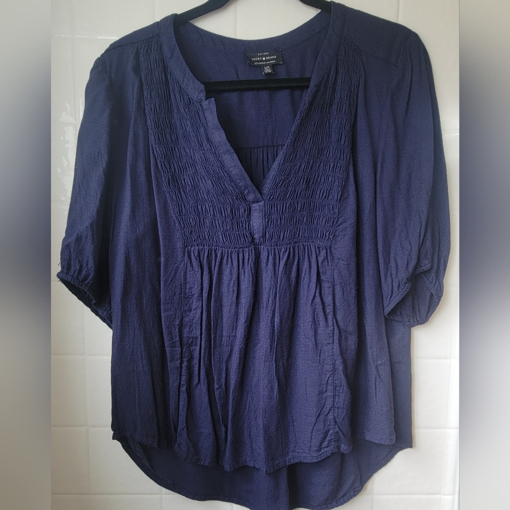 Lucky Brand Women's Navy Blouse (L)